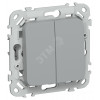 FLITE Выключатель 2-клавишный 10А ВС12-1-0-ФлС серый IEK FI-V20-0-10-1-K03