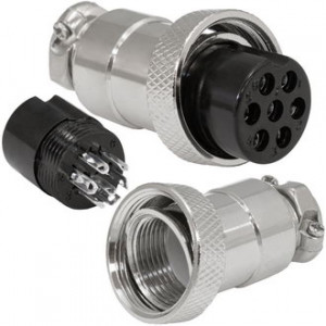 GX20M-7A, Разъём цилиндрический малогабаритный 7 контактов, розетка на кабель М19*1.0