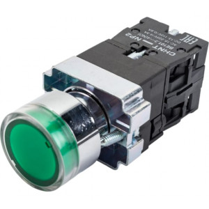 Кнопка управления NP2-BW3365 1НО+1НЗ зел. AC/DC 230В(LED) IP40 CHINT 574268