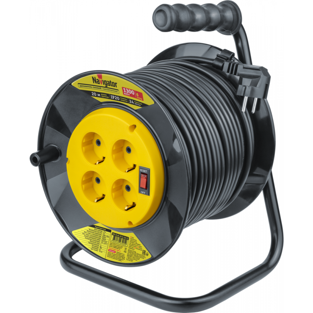 Изображение товара Удлинитель на катушке 20м с заземлением Navigator 93 905