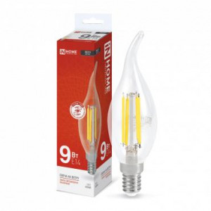 Лампа светодиодная LED-СВЕЧА НА ВЕТРУ-deco 9Вт свеча на ветру прозрачная 4000К нейтр. бел. E14 1040лм 230В 4690612026244