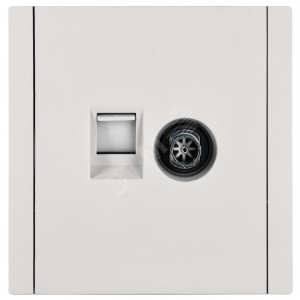 FORTE&PIANO Розетка двойная TV+RJ45 кат.6 FP237 белый IEK FP-AK20-2-K01