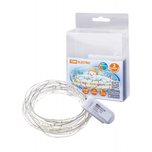 Гирлянда светодиодная "Роса20" 20LED, 2м, многоцвет., 2хCR2032 , SQ0361-0059