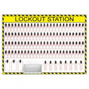 gwrB7-6, Станция блокировочная открытая на 100 замков, замковые множители и бирки, пластик, 1220х800 мм, цвет – белый, 1 шт/упак