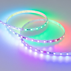 Лента SPI-F72-7mm 24V RGB-PX6 (14.4 W/m, IP20, 3535, 5m) 030195(2), Светодиодная лента SPI-F72, открытая IP20. Светодиоды 3535, 72 шт/м (360 шт на 5м), белая плата, ширина 7 мм, скотч 3M. Микросхема SM16703(1903), 12 pixel/m (1 pixel = 6 LED). Цвет RGB, угол 120°. Питание 24 В, мощность 14.4 Вт/м (72 Вт на 5 м)