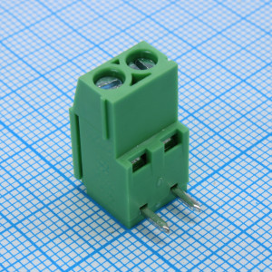 GT129R-5.0-02P-14-01 with bottom plate, Винтовой клеммный блок c рельефной обоймой, 2 контакта. Серия GT129R-5.0