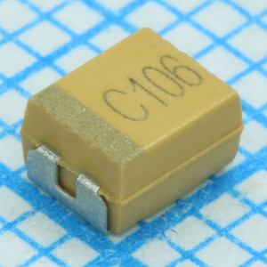 TAJB474K050RNJ, ЧИП-конденсатор танталовый твердотельный 0.47мкФ 50В типоразмер B ±10% (3.5х2.8х1.9мм) выводы внутрь SMD 3528-21 9.5Ом 125°С