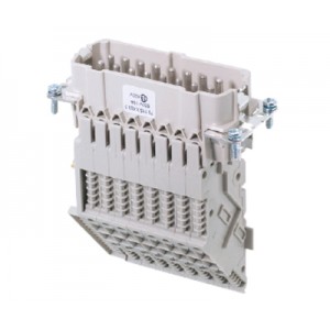 Вилочная контактная вставка 70.110.1653.3, Вилочная контактная вставка, винтовая фиксация, 16 полюсов + PE, типоразмер 16B, 500V, 16A, сечение обслуживаемых проводников 0,5-4 мм кв., тип покрытия контактов: серебро, заземление слева, длинное исполенение, (6 полей для маркировки)
