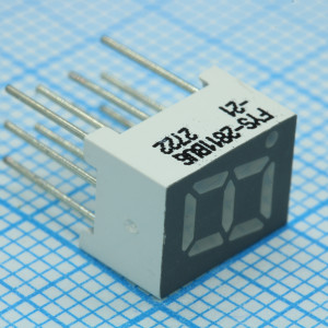 FYS-2811BUG-21, 1-разрядный индикатор 7мм/зелёный/570нм/30-80мКд/ОА