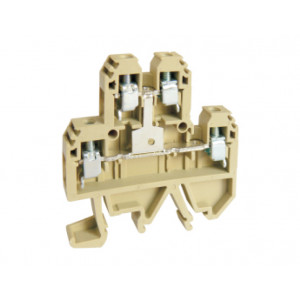 Этажная клемма USK-4/2X2, Этажная клемма, 2 этажа, межэтажное соединение, тип фиксации провода: винтовой, номинальное сечение: 4 мм кв., 32A, 500V, ширина: 6 мм, цвет: бежевый, тип монтажа: DIN35