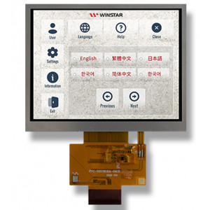 WF57A5SYAFDNN0#, TFT 5.7", 640xRGBx480, 18-бит параллельный интерфейс, яркость 1100 Кд/м2, контрастность 1200:1, драйвер JD9168S, -20...+70°С