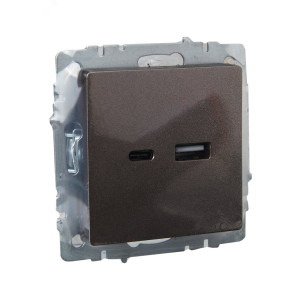 BRITE Розетка USB A+C 18Вт РЮ11-1-БрТБ темная бронза BR-U22-018-K45