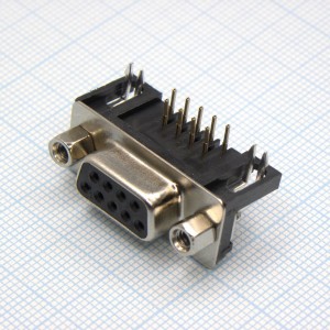 KLS1-215-09-F-B, Розетка 9 pin на плату, шаг 2.77мм