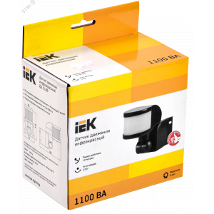 Детектор движения ДД 018 1100Вт угол обз. 270град. дальн. 12м IP44 черн. LDD10-018B-1100-002