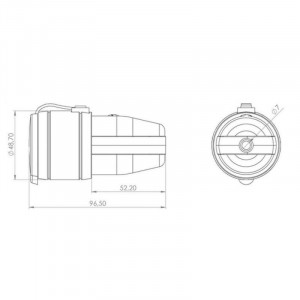 Розетка переносная влагозащ. с крышкой с/з 16А IP44 каучук 111-004