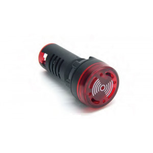 DT22A-FBZ/RDAC/DC24VL, Индикатор звуковой и световой, в сборе, цвет: красный, 24VDC, увеличенный размер, пластиковая обойма индикатора