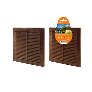 Решетка разъемная с москитной сеткой, 250х250 "ЭКО" (коричн.) SQ1807-0082