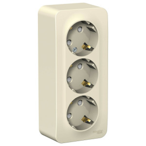 BLANCA О/У РОЗЕТКА 3-я с заземлением со шторками ИЗОЛ.ПЛ.,16А, 250В, МОЛОЧНЫЙ C2 BLNRA011312