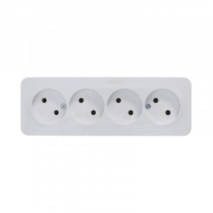 Розетка 4-м ОП Blanca 16А IP20 250В без заземл. без защ. шторок с изолир. пластиной бел. SE BLNRA000411