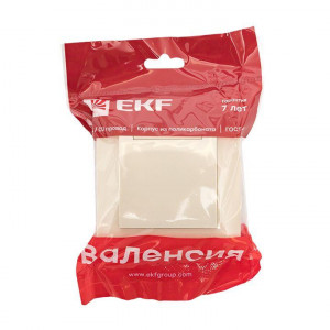 Розетка 1-м СП Валенсия 16А с заземл. с крышкой защ. шторки крем. PROxima EWV10-124-20