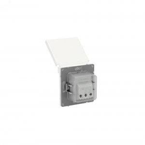 Розетка силовая, 2P+E, с з/ш, с крышкой, IP44, KANT, белая магнолия 7000013
