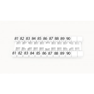 Маркировка (в кассетах) ZK5-24P-19-19Z(H), Кассета с маркировочными шильдиками, для клемм сечением 2,5 мм.кв., боковая, 24 шильдика, нанесенные символы: 81...90 + 2 чист, 2 ряда с вертикальным расположением, размер шильдика: 4,6 х 5 мм, цвет: белый
