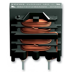 B82731T2102A020, Синфазный дроссель двухобмоточный 10мГн 10кГц 1A 630мОм монтаж в отверстие коробка