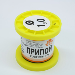 ПОСК 50-18 Т. D=1.0мм 50гр., Припой трубчатый с канифолью ПОСК50-18 1.0мм 50гр. катушка