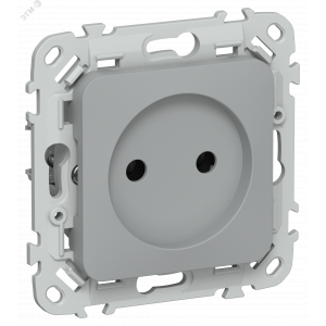 FLITE Розетка без заземления без защитных шторок безвинтовое крепление 10А РС01-1-ФлС серый IEK FI-R10-10-1-K03