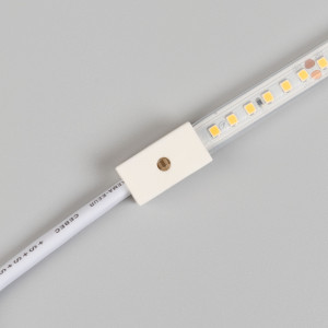 Коннектор FAST-MONO-8mm-X1-PS 025321, Коннектор для подключения герметичных светодиодных лент с шириной платы 8мм серии RTW 2-5000PS-50m и RTW 2-5000PS. Длина провода 200мм.