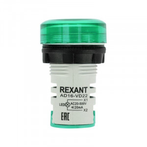 AD16-VD22 зеленый 70-500V, Цифровой индикатор значения напряжения ACV d=22мм