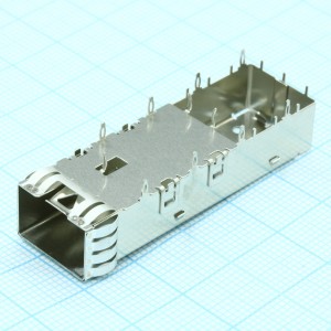2007198-1, Аксессуар для разъема кожух SFP + прямоугольный серебристый никелевый коробка/лоток
