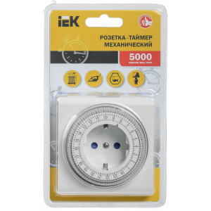 РТМ-3 Розетка-таймер механ. 15мин 24ч 96on/off 16А IP20 ERT-21-1-16-S-15-0-20-K01