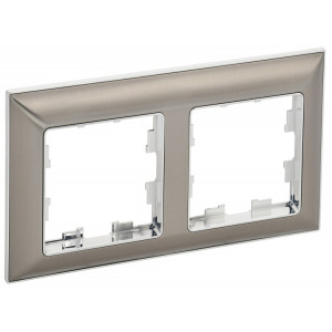 BRITE Рамка 2-мест. РУ-2-Бр хром/никель BR-M22-12-4-K23