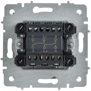 BRITE Выключатель 2-клавишный проходной 10А ВС10-2-6-БрАБ арктический белый IEK BR-V22-0-10-K91