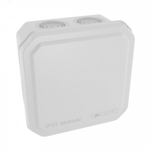 Коробка ответвительная с 8+2 кабельными вводами д.20/20мм,IP55,85х85х40мм 53785