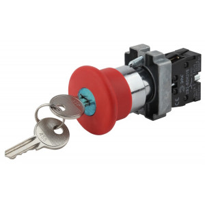 Кнопка LAY5-BS142 "Грибок"с ключом крас. d22мм 240В 1р (20/200/3200) Б0045637