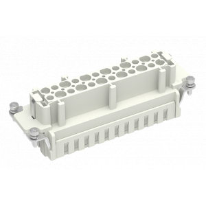 Розеточная контактная вставка SE-024-FC, Розеточная контактная вставка, обжимная фиксация, 24 полюса + PE, типоразмер 24B, 500V, 16A, (обжимные контакты поставляются отдельно)