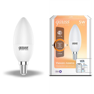 Лампа Светодиодная Gauss Smart Home DIM E14 C37 5 Вт 2700К 1/10/40 [1100112]
