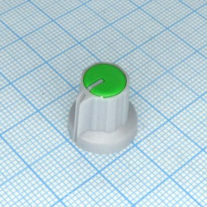 Ручка RR4836 серо-зелён. насечка, d=6mm, Ручка управления, на вал 6 мм с насечкой, серо-зелёная