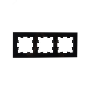 Рамка 3-м BRITE РУ-3-2-БрЧ стекло черн. BR-M32-G-K02
