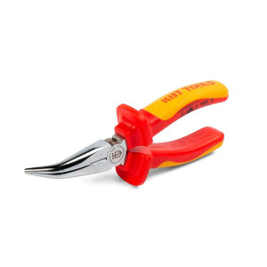 Длинногубцы изогнутые диэлектрические 160 мм серия Профи, для работ под напряжением до 1000 В, стандарт VDE, захват и удержание плоских и круглых деталей