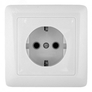 Розетка 1-м СП 1мод. Хит 16А IP20 250В с заземл. без защ. шторок бел. SE RS16-134-B
