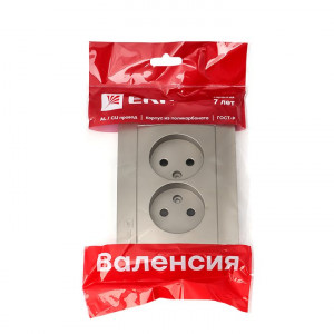 Валенсия лицевая панель розетка 2-местной б/з 10А кашемир с защ. штор. PROxima ESR10-L-102-40