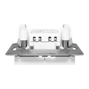 Механизм выключателя, двухклавишный, с подсветкой, белый Эпика EKF UP1-SWW-24