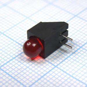 L-1503CB/1SRD, Светодиод 5мм с держателем/красный/640нм/100-400мкд/60°