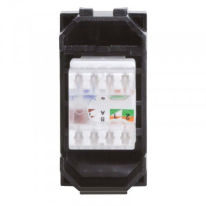 Розетка компьютерная 1-м СП 1мод. Brava RJ45 кат.5E черн. 77654N