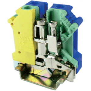 Клеммная сборка UKJ-6JD/N, Клеммная сборка из 2 клемм: UKJ-6(BU), UKJ-6JD, тип фиксации провода: винтовой, номинальное сечение: 6 мм кв., 57A, 800V, цвет: синий/желто-зеленый, тип монтажа: DIN35