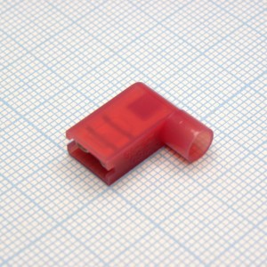 FLDNY1.25-250  Red, наконечник кабельный угловой ножевой (гнездо) полностью в изоляции 0.8х6.35мм, сеч. пров. 0.5-1.5мм2