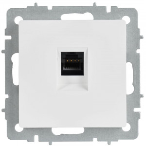 BRITE Розетка компьютерная RJ45 кат.5E РК10-БрАБ арктический белый IEK BR-K10-1-K91